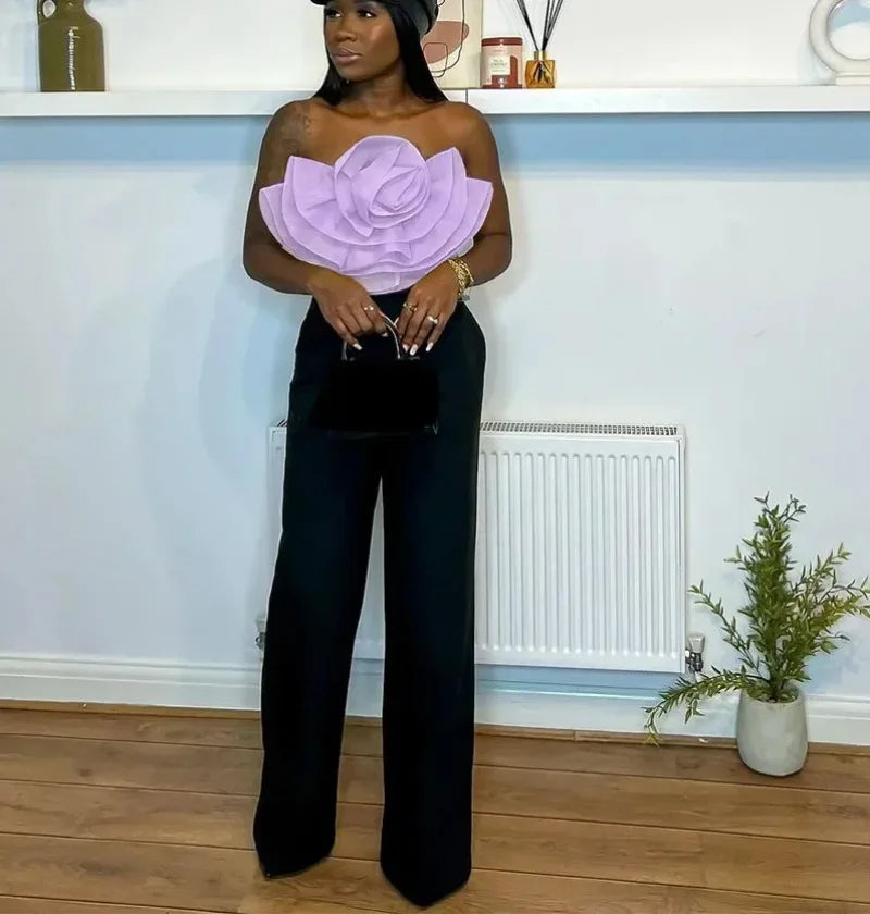 Vintage Hollow Out Applique Rose Flower Halter Neck Crop Tops Mssza