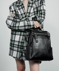 Vintage Large Capacity Business Travel Rucksack Vegetable Tanned Cowhide Leather Top Layer Designer Bag Mssza