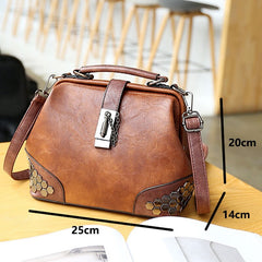 Vintage Leather Rivet Small Crossbody Bag Mssza