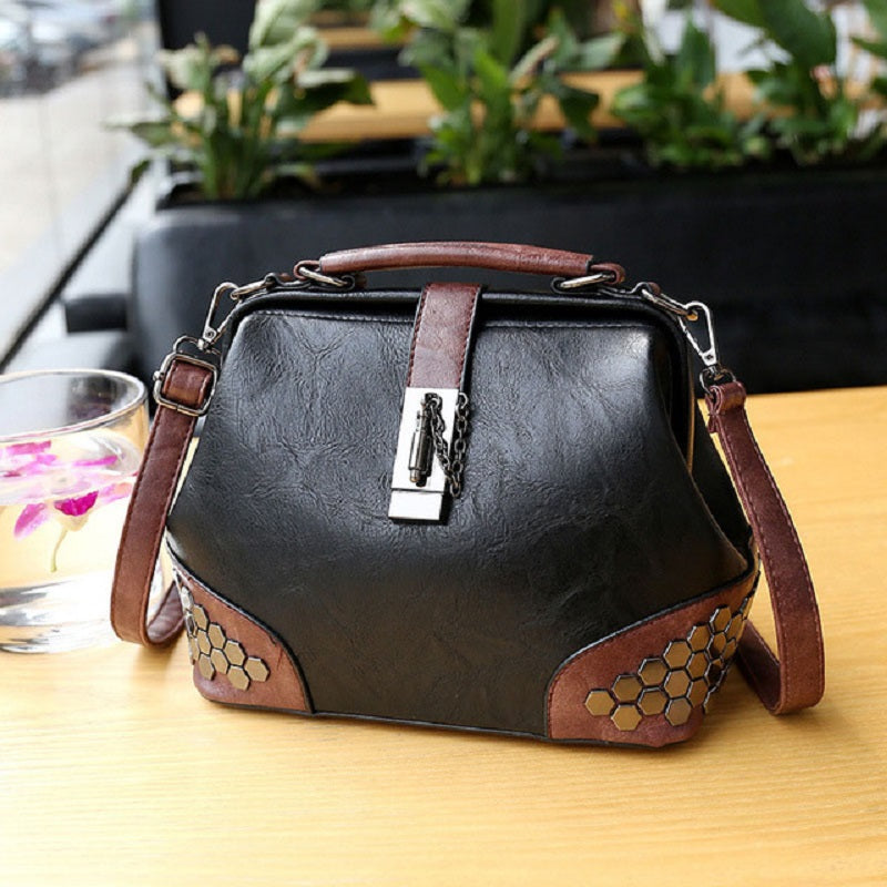 Vintage Leather Rivet Small Crossbody Bag Mssza