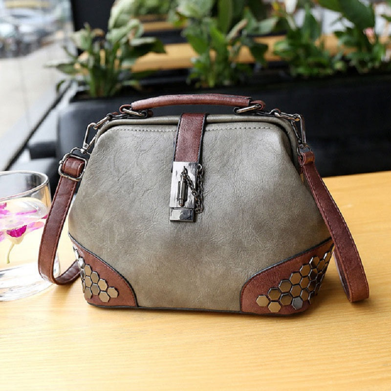 Vintage Leather Rivet Small Crossbody Bag Mssza