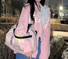 Vintage Letter Gothic Large Capacity Casual Crossbody Tote Bag Mssza