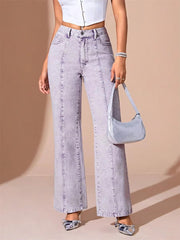 Vintage Loose Wide-leg Streetwear High Waist Straight-leg Denim Pants Mssza