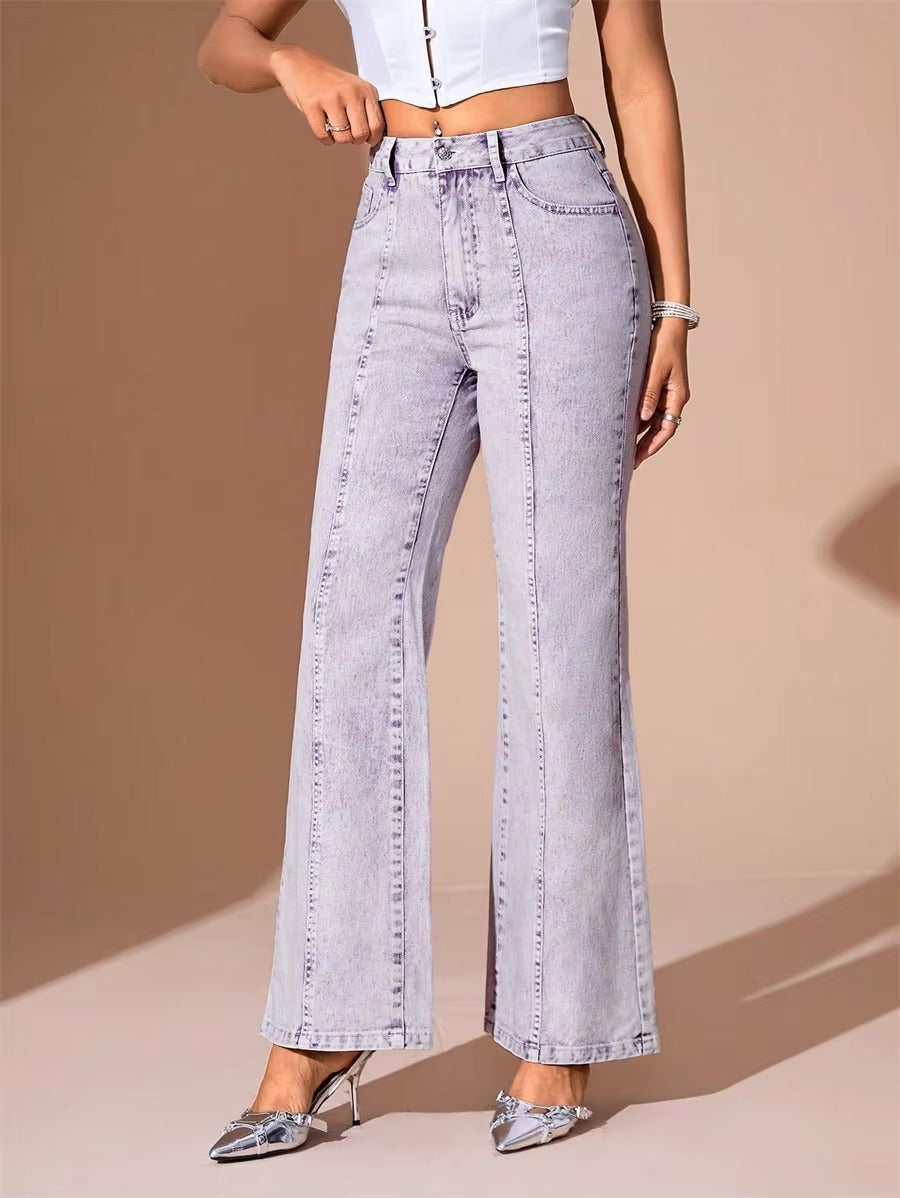 Vintage Loose Wide-leg Streetwear High Waist Straight-leg Denim Pants Mssza