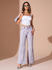 Vintage Loose Wide-leg Streetwear High Waist Straight-leg Denim Pants Mssza