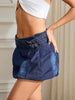 Vintage Low Rise Double Belted Streetwear Jeans Denim Mini Skirts Mssza