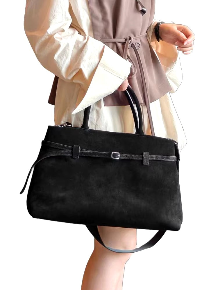Vintage Matte Leather Shopping Large Shoulder Designer Handbag Mssza