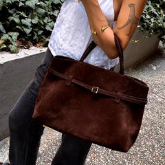 Vintage Matte Leather Shopping Large Shoulder Designer Handbag Mssza