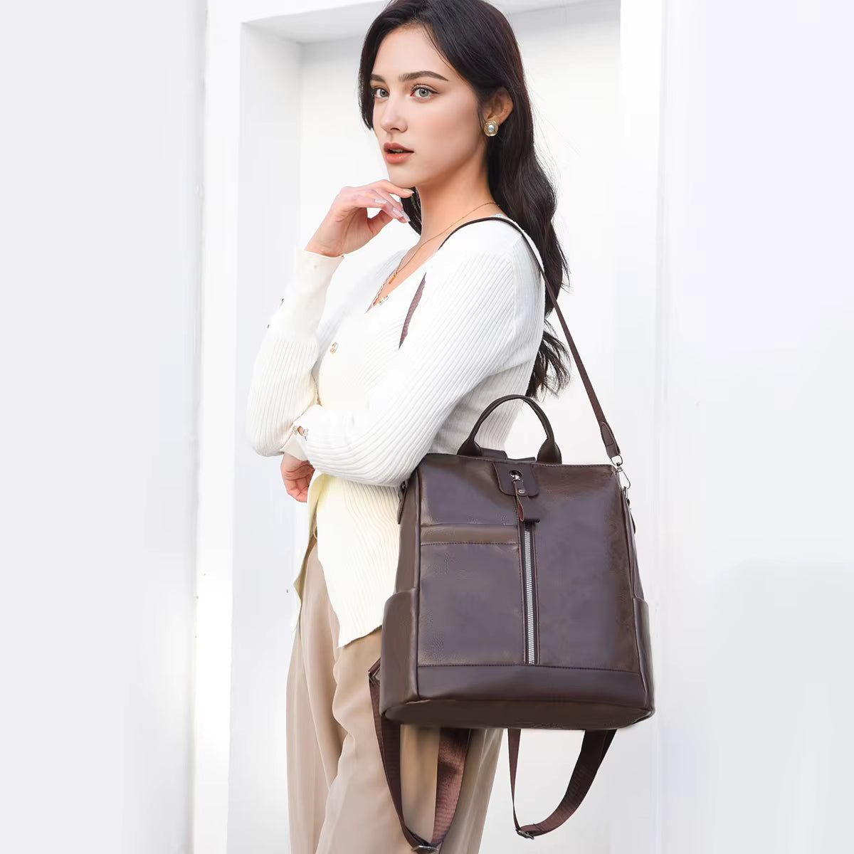 Vintage Multi-functional Rucksack Unique Design Backpack Mssza