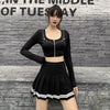 Vintage Patchwork Gothic Pleated High Waist Mini Skirts Streetwear Mssza