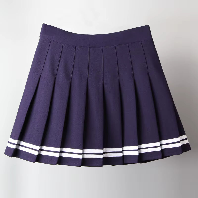 Vintage Patchwork Gothic Pleated High Waist Mini Skirts Streetwear Mssza