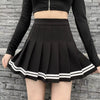 Vintage Patchwork Gothic Pleated High Waist Mini Skirts Streetwear Mssza