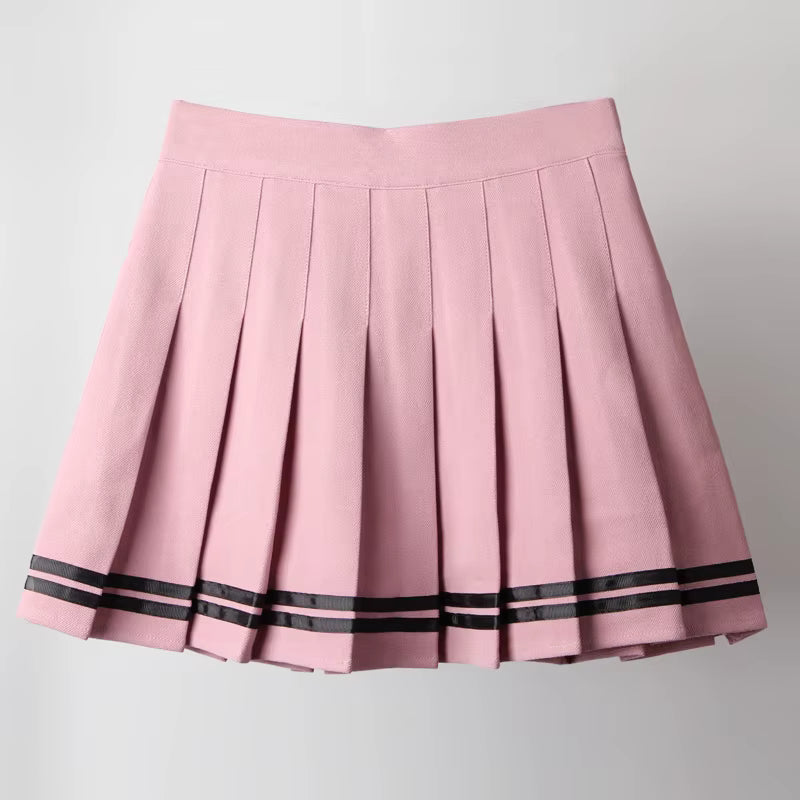 Vintage Patchwork Gothic Pleated High Waist Mini Skirts Streetwear Mssza