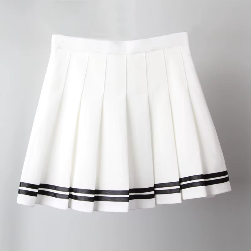 Vintage Patchwork Gothic Pleated High Waist Mini Skirts Streetwear Mssza