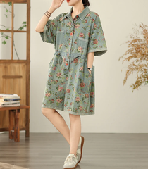 Vintage Print Denim Overalls Loose Plus Size Thin Jumpsuit Mssza