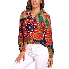 Casual Print Single Breasted Regular Fit Long-Sleeve Shirt Mssza