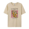Vintage Short Sleeve West Coast Slight Stretch Lemon Fruit Printed T-Shirt Mssza