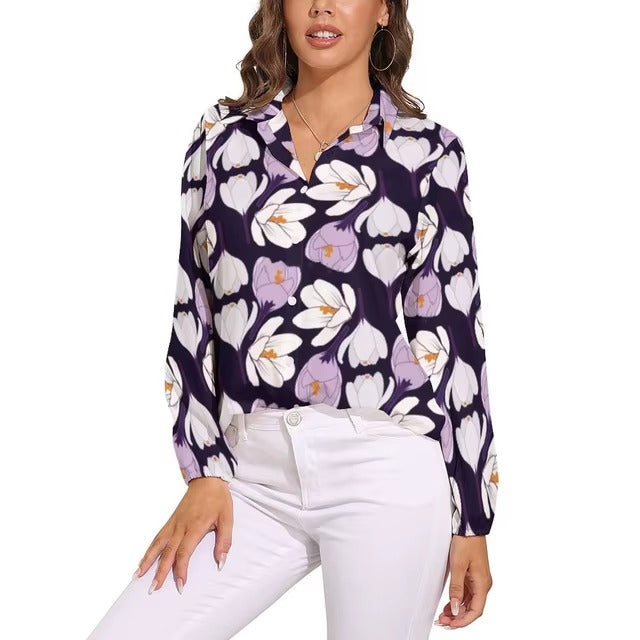 Casual Single Breasted Graphic Printed Shirts Blouse Mssza