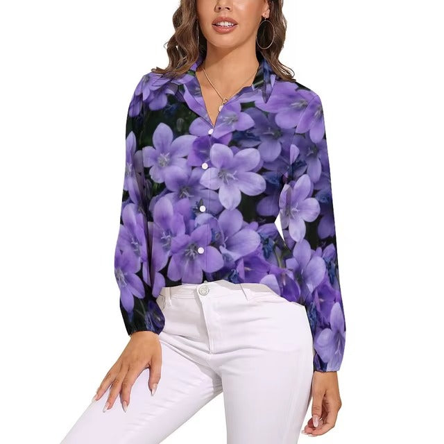 Vintage Single Breasted Graphic Printed Shirts Blouse Mssza