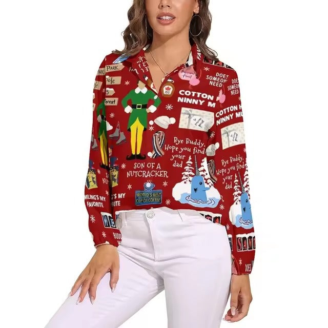 Casual Single Breasted Long Sleeve Regular Fit Printed Shirt Mssza