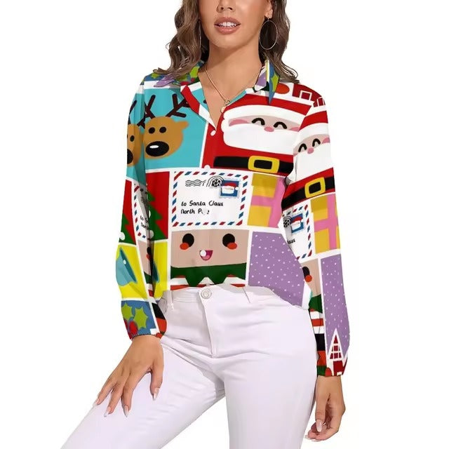 Vintage Single Breasted Long Sleeve Regular Fit Printed Shirt Mssza