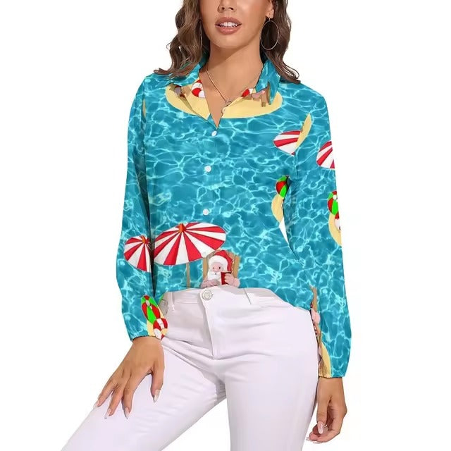 Vintage Single Breasted Long Sleeve Regular Fit Printed Shirt Mssza