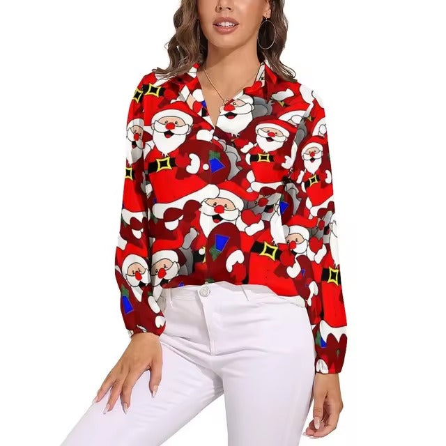 Casual Single Breasted Long Sleeve Regular Fit Printed Shirt Mssza