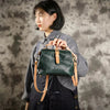 Vintage Soft Cowhide Genuine Leather Versatile Bucket Handbags Mssza