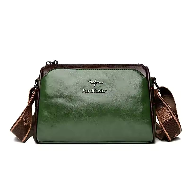 Vintage Soft Leather Interior Slot Pocket Crossbody Messenger Bag Mssza