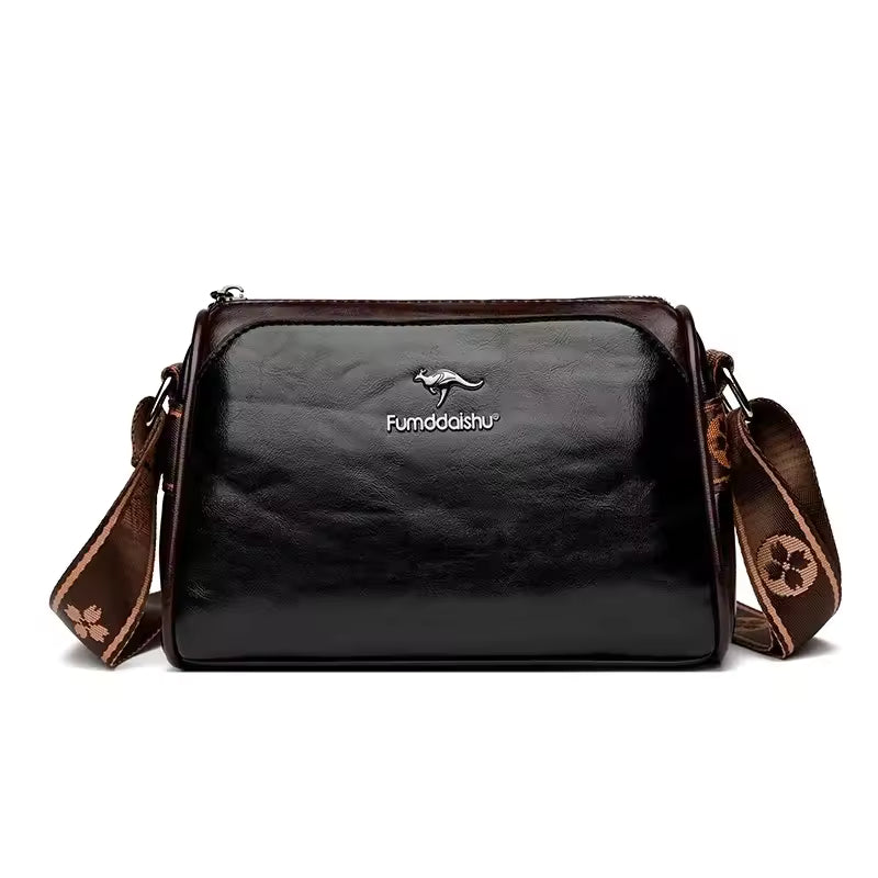 Vintage Soft Leather Interior Slot Pocket Crossbody Messenger Bag Mssza