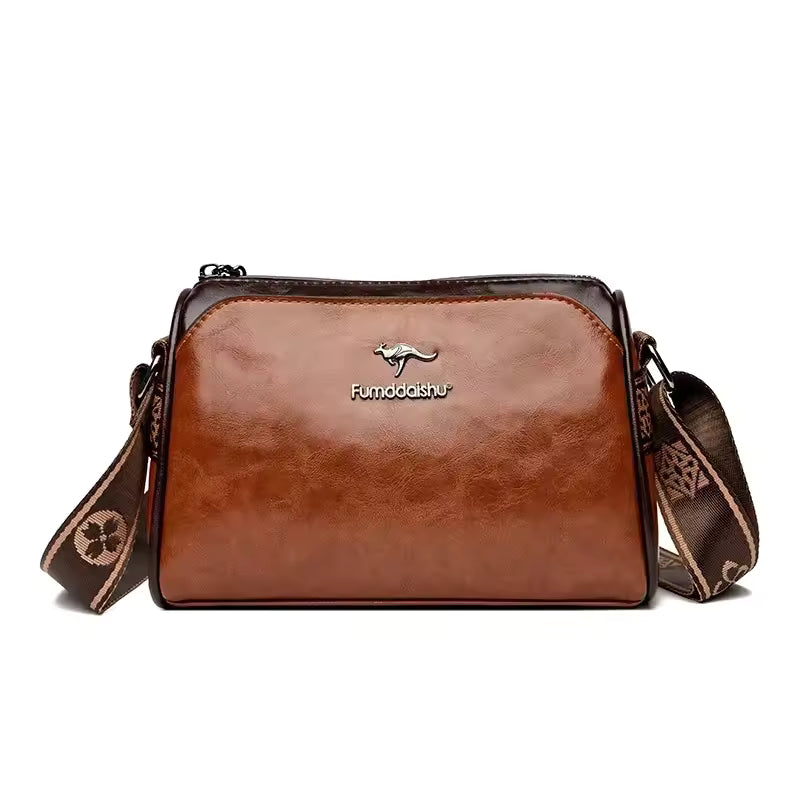 Vintage Soft Leather Interior Slot Pocket Crossbody Messenger Bag Mssza