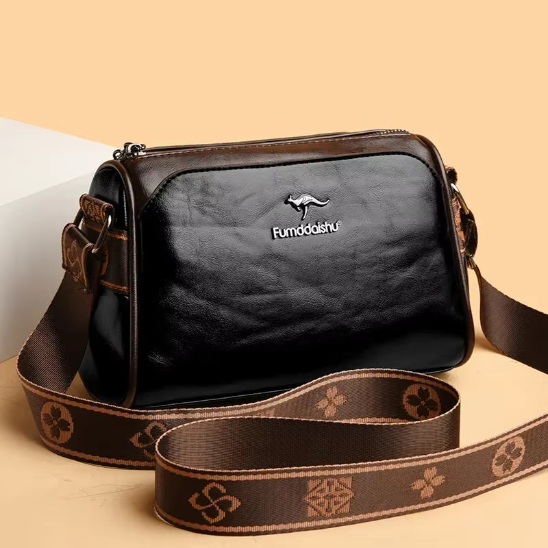 Vintage Soft Leather Interior Slot Pocket Crossbody Messenger Bag Mssza