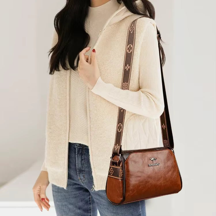 Vintage Soft Leather Interior Slot Pocket Crossbody Messenger Bag Mssza