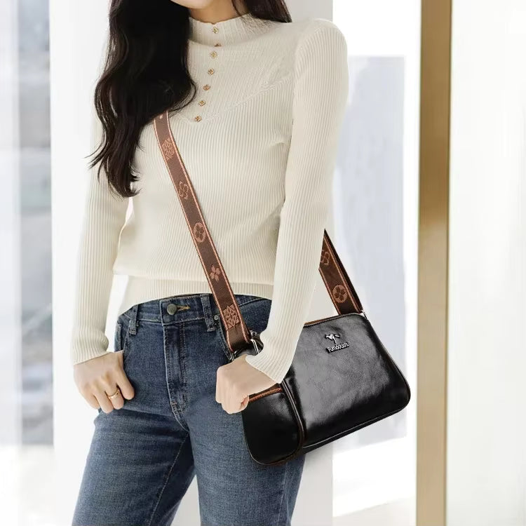 Vintage Soft Leather Interior Slot Pocket Crossbody Messenger Bag Mssza