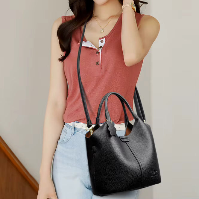Vintage Soft Leather Luxury Designer Ladies Large Capacity Bags Mssza