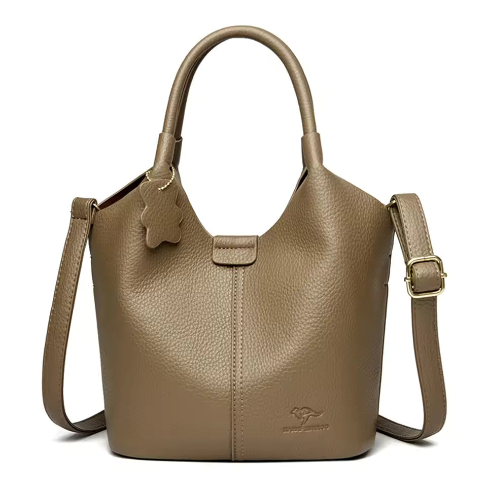 Vintage Soft Leather Luxury Designer Ladies Large Capacity Bags Mssza