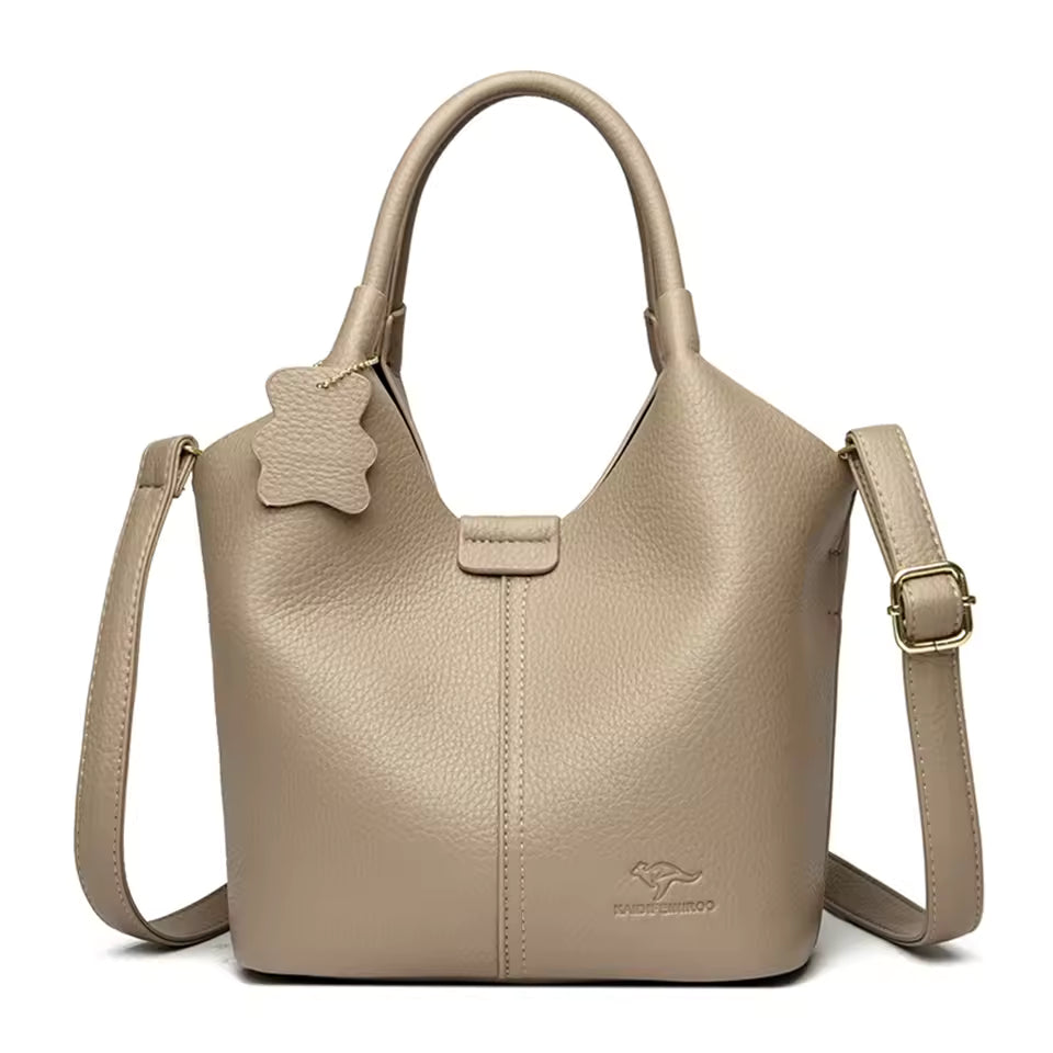 Vintage Soft Leather Luxury Designer Ladies Large Capacity Bags Mssza