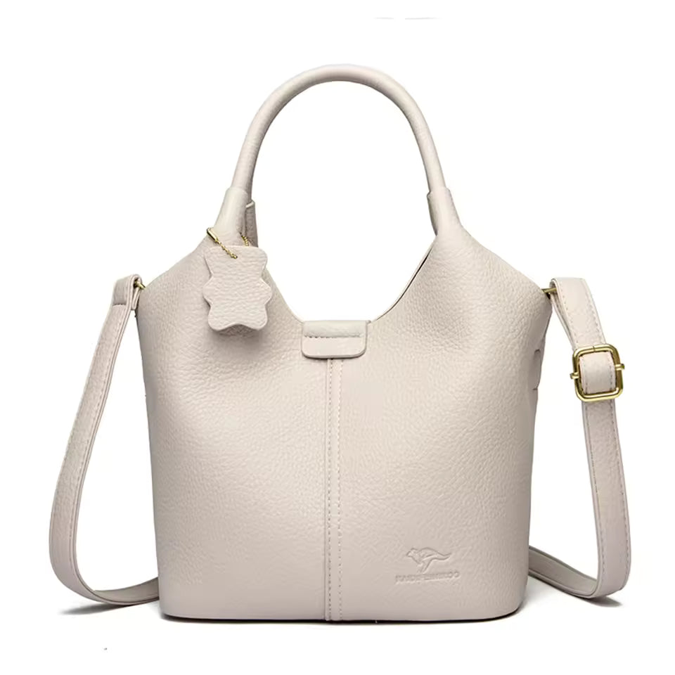 Vintage Soft Leather Luxury Designer Ladies Large Capacity Bags Mssza