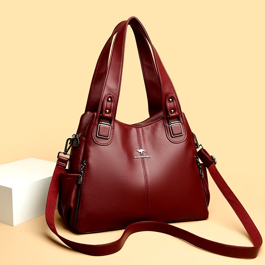 Vintage Soft PU Leather Designer Large Capacity Handbags Mssza