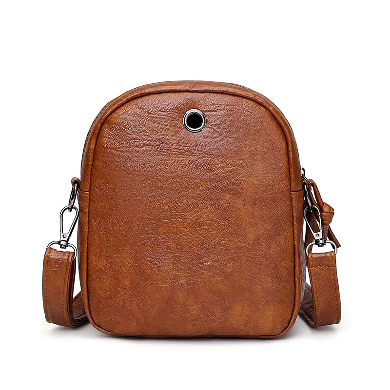 Vintage Soft PU Leather Multifunction Messenger Bag Small Square Bag Mssza