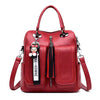 Vintage Solid Soft Leather Back Pack Travel Luxury 3-in-1 Bag Mssza