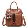 Vintage Solid Soft Leather Back Pack Travel Luxury 3-in-1 Bag Mssza