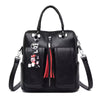 Vintage Solid Soft Leather Back Pack Travel Luxury 3-in-1 Bag Mssza