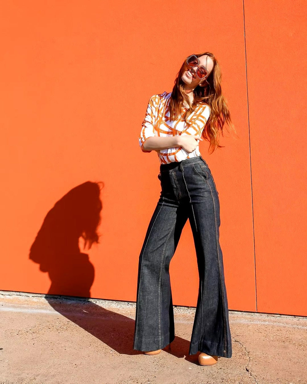 Vintage Straight button fly High-Waisted High Street Leg Jeans Pants Mssza