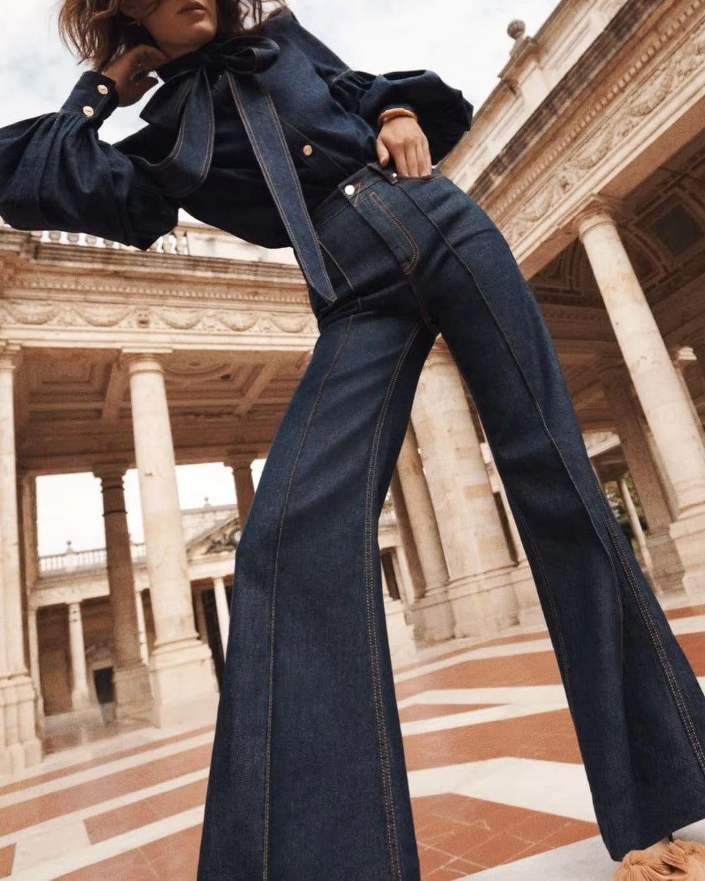 Vintage Straight button fly High-Waisted High Street Leg Jeans Pants Mssza