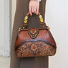 Vintage Style Flower Pattern PU Material Shoulder Bag Mssza
