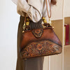 Vintage Style Flower Pattern PU Material Shoulder Bag Mssza