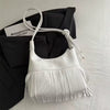 Vintage Tassel Daily Used Soft PU Leather Versatile Crossbody Casual Handbag Mssza