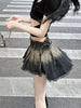 Vintage Tassel Design Preppy Style Slim Gothic Pleated Mini Skirts Mssza