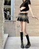 Vintage Tassel Design Preppy Style Slim Gothic Pleated Mini Skirts Mssza